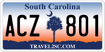 SC license plate ACZ801