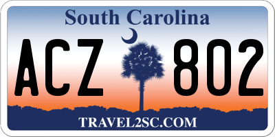 SC license plate ACZ802