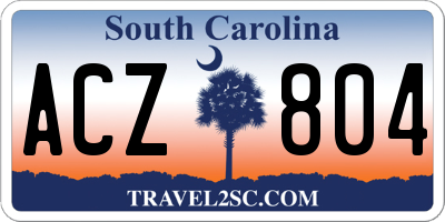 SC license plate ACZ804