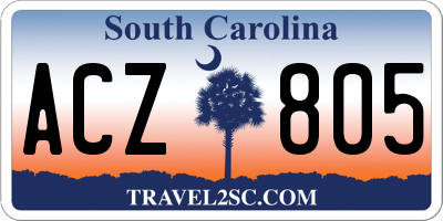 SC license plate ACZ805