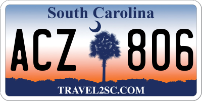SC license plate ACZ806