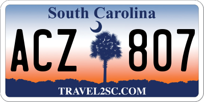 SC license plate ACZ807