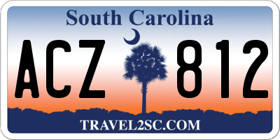 SC license plate ACZ812