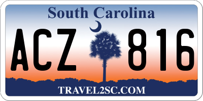 SC license plate ACZ816