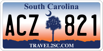 SC license plate ACZ821