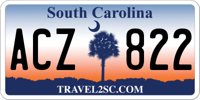 SC license plate ACZ822