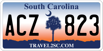 SC license plate ACZ823