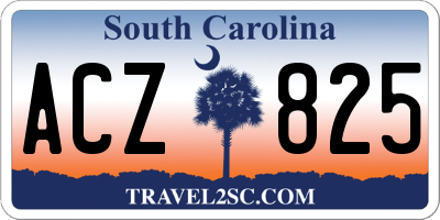 SC license plate ACZ825