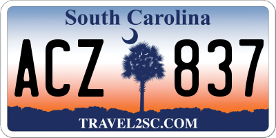 SC license plate ACZ837