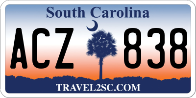 SC license plate ACZ838