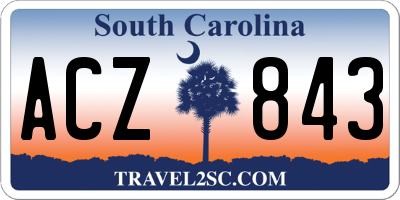 SC license plate ACZ843