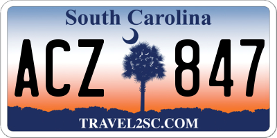 SC license plate ACZ847
