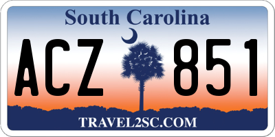 SC license plate ACZ851