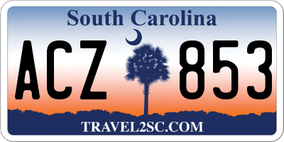 SC license plate ACZ853