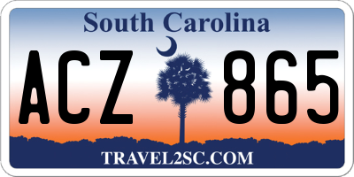 SC license plate ACZ865