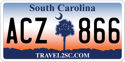 SC license plate ACZ866