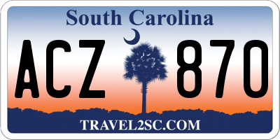 SC license plate ACZ870