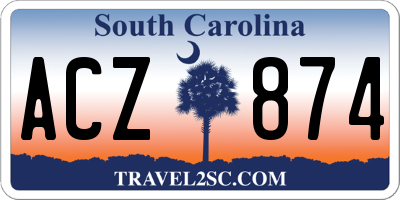 SC license plate ACZ874