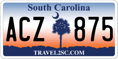 SC license plate ACZ875