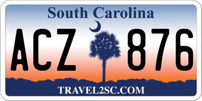 SC license plate ACZ876