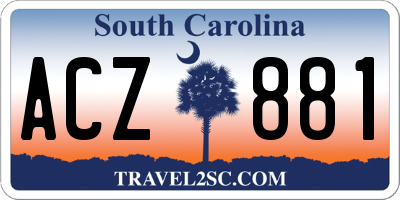 SC license plate ACZ881