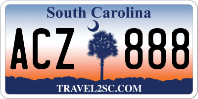 SC license plate ACZ888