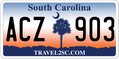 SC license plate ACZ903