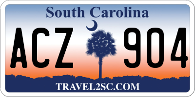 SC license plate ACZ904