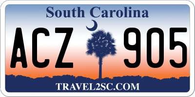 SC license plate ACZ905