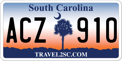 SC license plate ACZ910