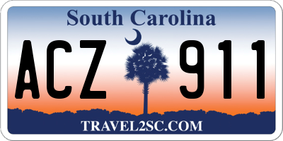 SC license plate ACZ911