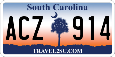 SC license plate ACZ914