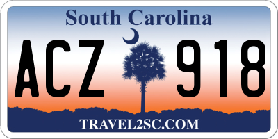 SC license plate ACZ918