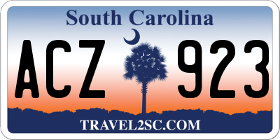 SC license plate ACZ923