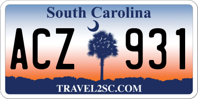 SC license plate ACZ931