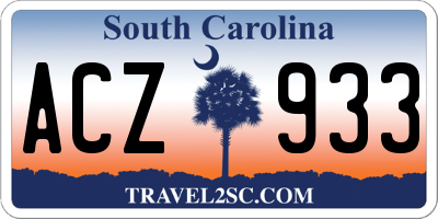 SC license plate ACZ933