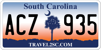 SC license plate ACZ935