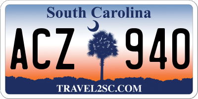 SC license plate ACZ940