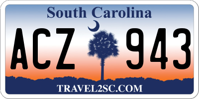SC license plate ACZ943