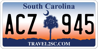 SC license plate ACZ945