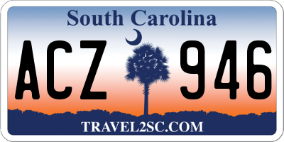 SC license plate ACZ946