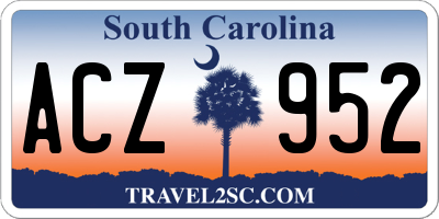 SC license plate ACZ952