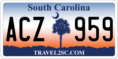 SC license plate ACZ959