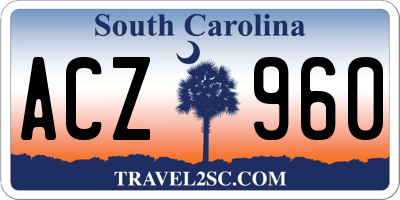 SC license plate ACZ960