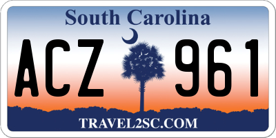 SC license plate ACZ961