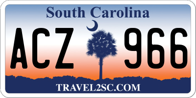 SC license plate ACZ966