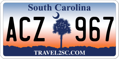 SC license plate ACZ967