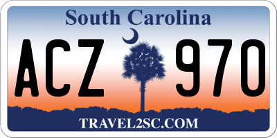 SC license plate ACZ970