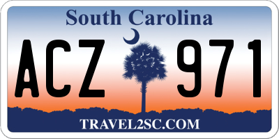 SC license plate ACZ971