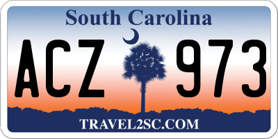 SC license plate ACZ973